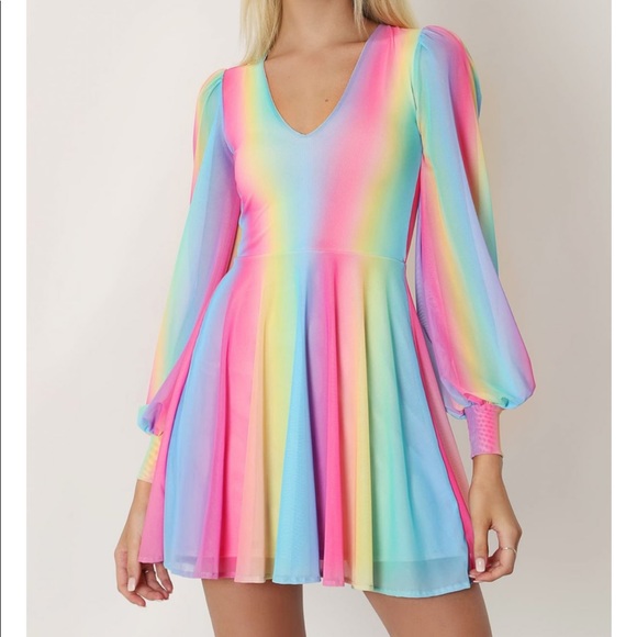Blackmilk Dresses & Skirts - BLACKMILK RAINBOW ICE-CREAM ROMANCE DRESS SIZE XS